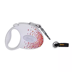 Retractable dog leash Flexi Glam Splash Orient S 3 m, white, small size