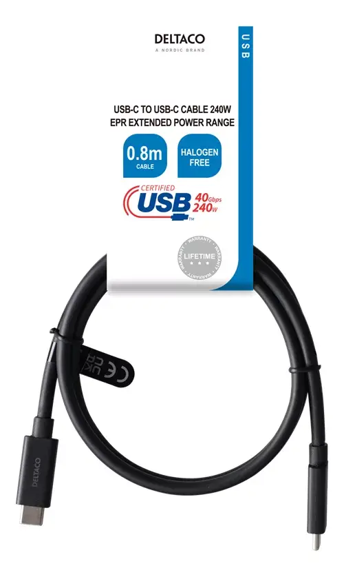 USB kabelis Deltaco USBC-4008-LSZH Photo 3