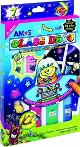 Stikla krāsas Glass Deco Amos komplekts 7 krāsas blisterī (134295)