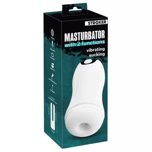 Мастурбатор Stroker Silicone Black — Stroker 05553470000, длина 21 см, вибрация и всасывание, перезаряжаемый