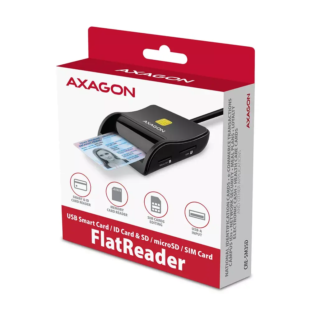 Axagon CRE-SM3SD USB Считыватель смарт-карт Photo 8