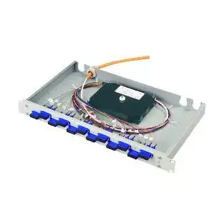 Patch panel Telegärtner H02030D9008 with 12 SC ports, 1U rack mount, 482×44×265 mm, plastic/steel