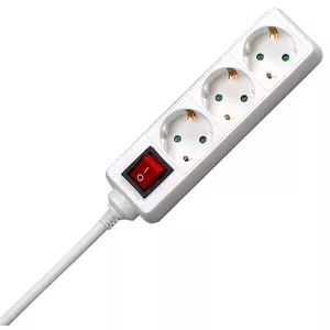 Barošanas pagarinātājs EFB Elektronik Kopp 129713007 — 1.4 m kabelis, 3 AC kontaktligzdas, 16 A, 250 V, balts