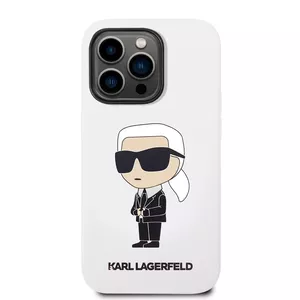 Phone case Karl Lagerfeld KLHCP14LSNIKBCH for iPhone 14 Pro 6.1" white silicone Ikonik