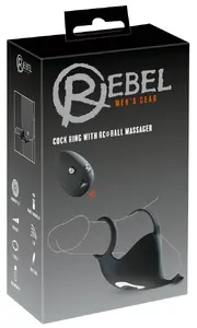 Cock ring Rebel RC Ball m — adjustable silicone cock ring with ball massager, M size, rechargeable, 10 modes