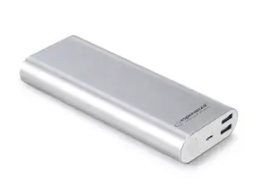 Esperanza EMP113S Power Bank 10000 mAh Silver, Universal Charger for 2 Devices