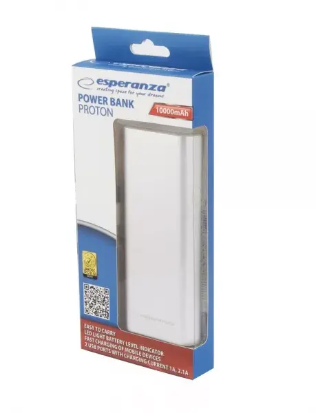 Esperanza EMP113S Power Bank 10000 mAh Silver Photo 2