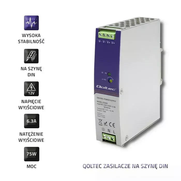 DIN-рейковый блок питания QOLTEC 50905 Photo 4