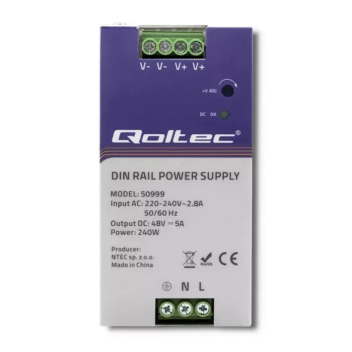 DIN-рейковый блок питания QOLTEC 50999 240Вт 48В Photo 2