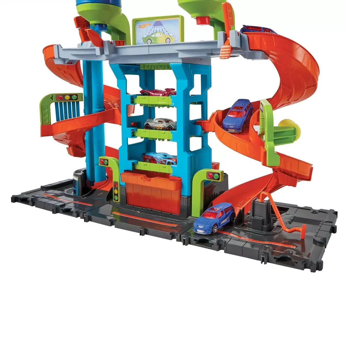 Transporta un trases komplekts Hot Wheels City Mega Tower Car Wash Photo 3
