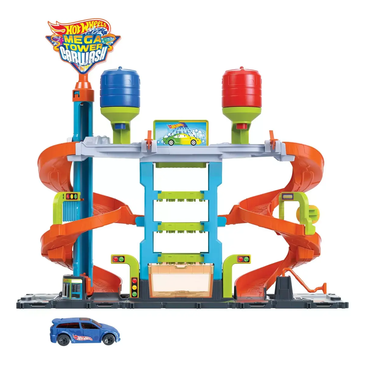 Transporta un trases komplekts Hot Wheels City Mega Tower Car Wash Photo 4