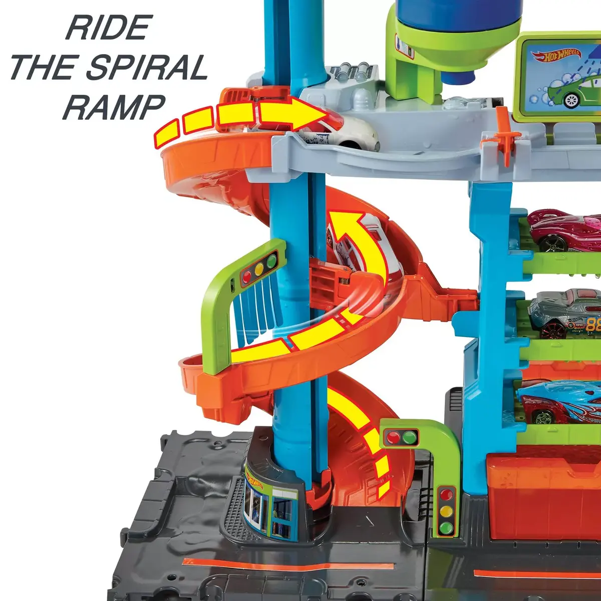 Transporta un trases komplekts Hot Wheels City Mega Tower Car Wash Photo 7