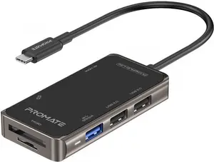 USB-C мультимедийный хаб Promate HUBPRIMEHUBLITE с 4K HDMI и USB 3.0