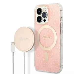 Aizsargvāciņš GUESS iPhone 13 Pro — ciets MagSafe korpuss, rozā