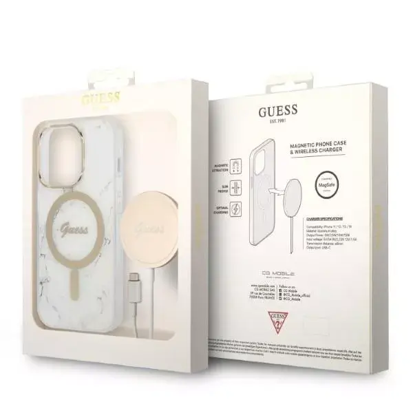 GUESS Marble MagSafe Case for iPhone 14 Pro 6.1 Photo 4