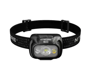 Headband flashlight Nitecore NU33, black, 3 LEDs, 700 lm, aluminum, USB rechargeable, IP66