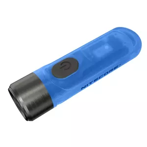 Keychain flashlight Nitecore TIKI GITD BLUE — grey, USB rechargeable, 1 lm, 55 mm, 12 g, IP66, shockproof