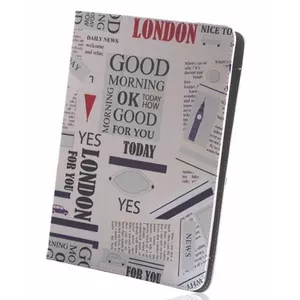 Tablet case iLike GSM012228 for 9–10 inch tablets, newspaper print design