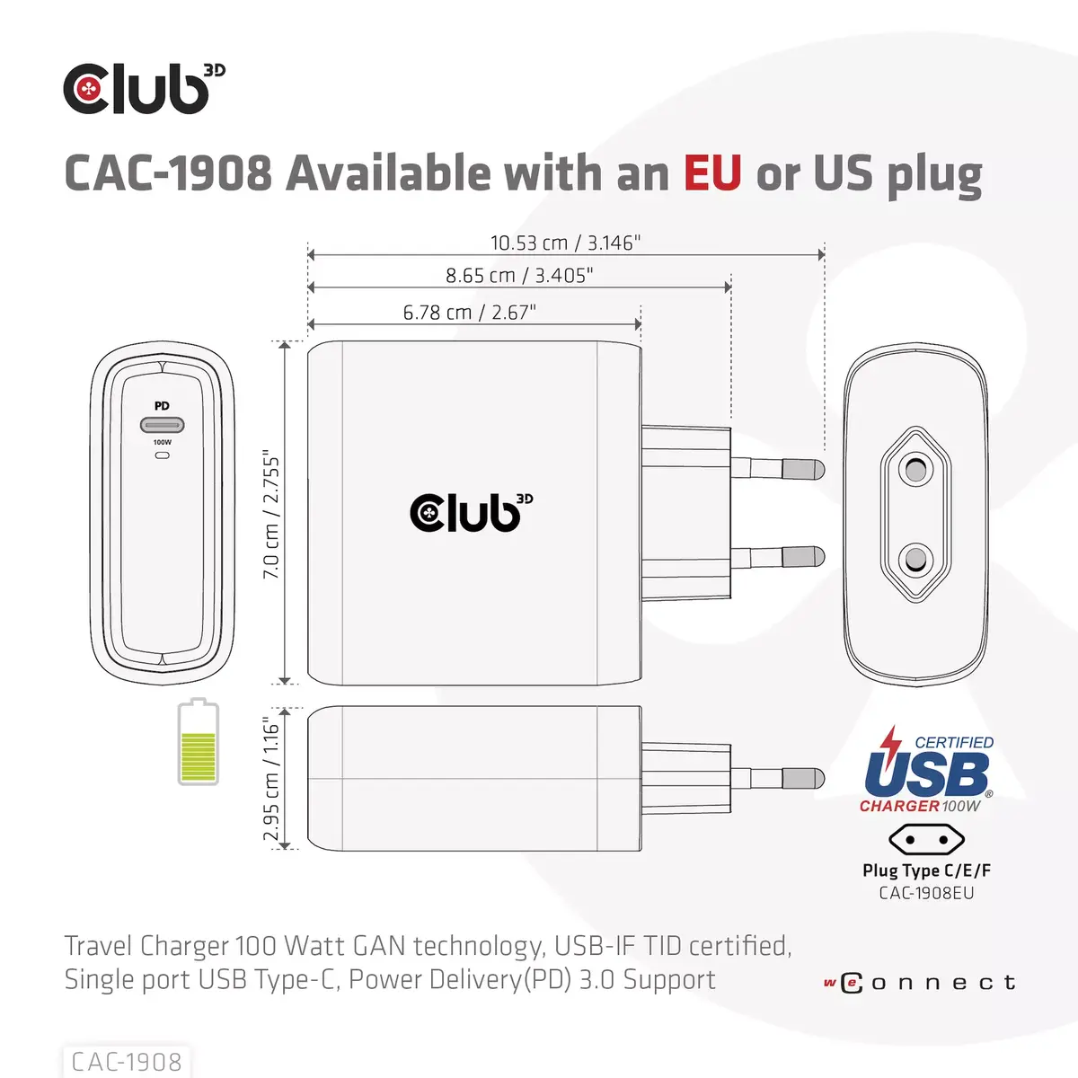 Travel Charger CLUB3D CAC-1908EU Photo 6