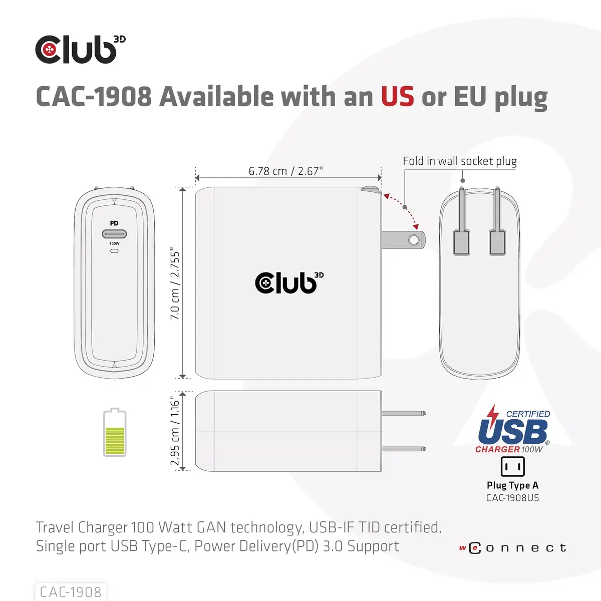 Travel Charger CLUB3D CAC-1908EU Photo 7