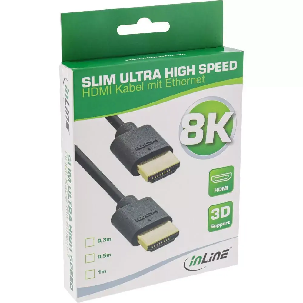 InLine Slim Ultra High Speed HDMI kabelis M/M 8K4K Photo 2