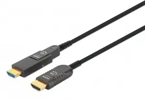 Manhattan Aktīvs HDMI uz Micro HDMI Plenum kabelis 4K@60Hz 70m vīrietis-vīrietis melns apzeltīti kontakti