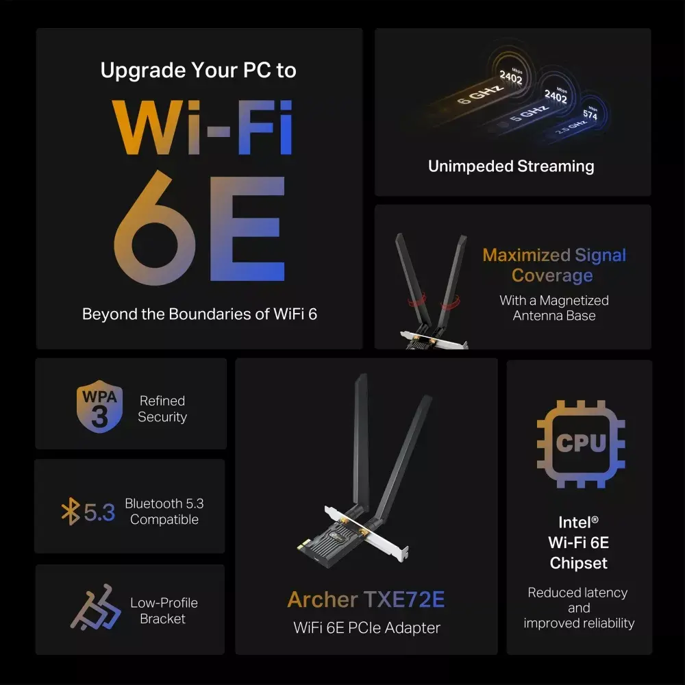 TP-Link AXE5400 Wi-Fi 6E Bluetooth 5.3 PCIe adapteris Photo 3