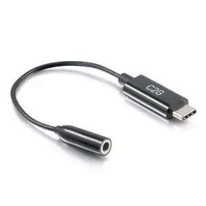 Кабель для мобильного телефона C2G 54426 USB-C на 3.5 мм Черный 0.09 м