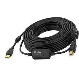 USB кабель Vision TC 10MUSB+/BL/2 USB 2.0 10м USB A USB B черный