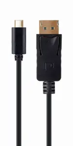 USB grafikas adapters Gembird A-CM-DPM-01 ar USB-C, līdz 3840×2160, USB 2.0 / 3.2 Gen 2, melns, 2 m kabelis