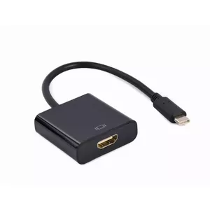 USB Type-C uz HDMI adapters Gembird A-CM-HDMIF-03, USB 2.0/3.2 Gen2, 3840×2160@30Hz, melns