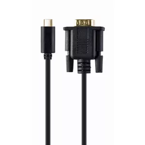 USB grafikas adapteris Gembird A-CM-VGAM-01, USB-C uz VGA, 1920x1080, kabelis 0.15 m, melns