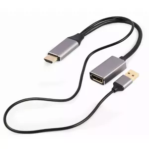 Video cable adapter GEMBIRD A-HDMIM-DPF-02 HDMI Type A to DisplayPort, 0.1 m, Black