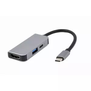 Gembird A-CM-COMBO3-02 laptop dock/port replicator Wired USB 3.2 Gen 1 (3.1 Gen 1) Type-C Silver