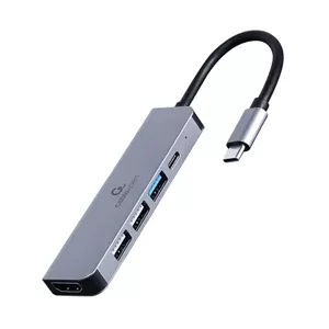 Gembird A-CM-COMBO5-03 dokstacija Vadu USB 3.2 Gen 1 (3.1 Gen 1) Type-C Sudrabs