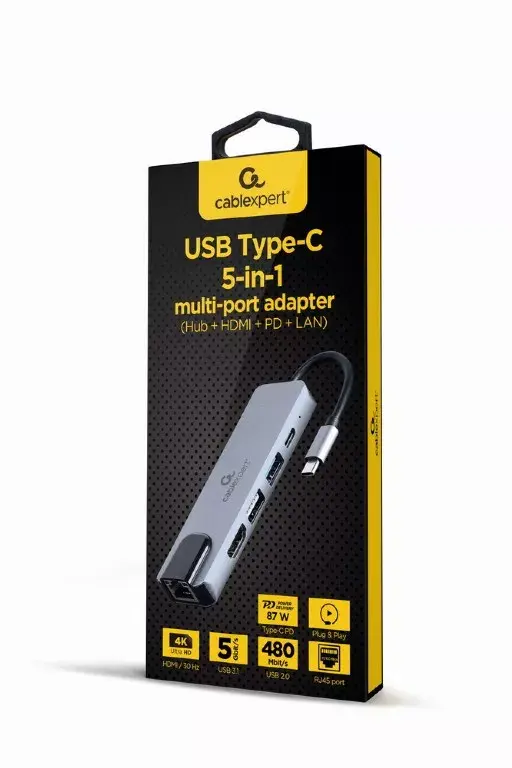 Gembird A-CM-COMBO5-04 док-станция USB Type-C Photo 2