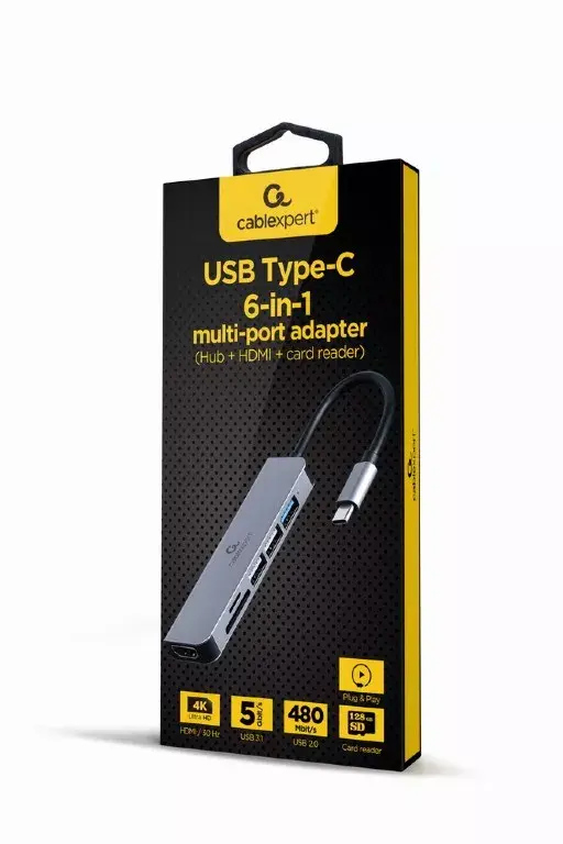 GEMBIRD A-CM-COMBO6-02 док-станция USB Type-C Photo 2