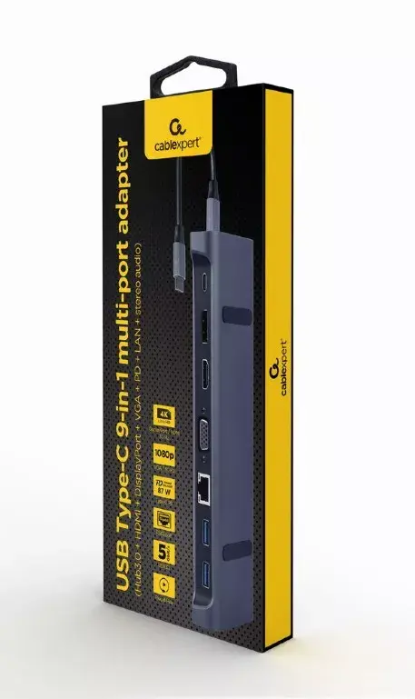 Gembird A-CM-COMBO9-02 док-станция USB-C Photo 6
