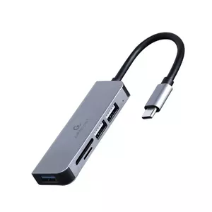 Gembird UHB-CM-CRU3P1U2P2-01 док-станция для ноутбука Проводная USB 3.2 Gen 1 (3.1 Gen 1) Type-A Серебристый