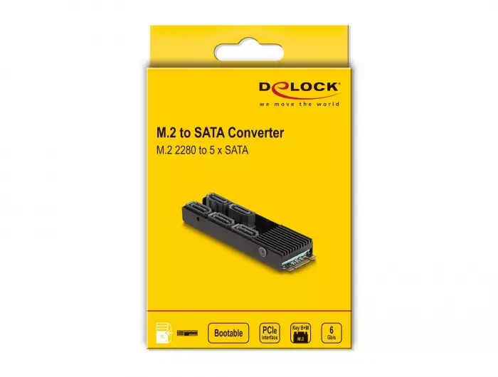 DeLOCK Converter M.2 2280 Key B+M male to 5 x SATA Photo 4