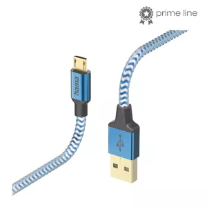 USB cable Hama Reflective 1.5m USB 2.0 A Micro-USB B Blue