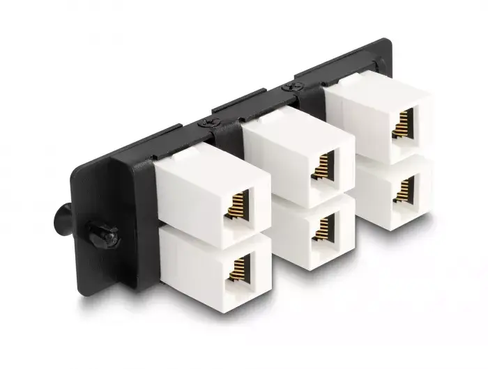 DeLOCK Keystone Adapter Panel 6 port black Photo 2