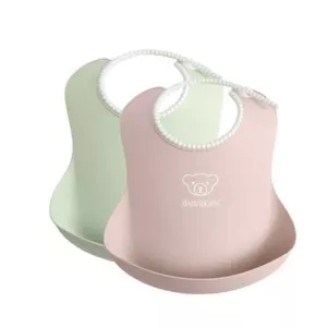 BABYBJÖRN 2-pack baby bib Powder Green / Powder Pink