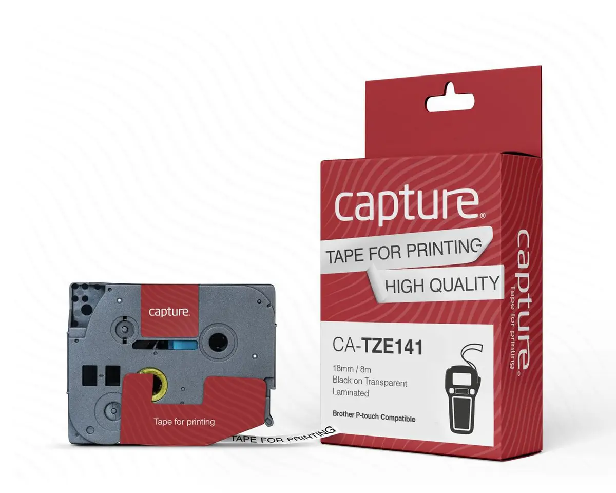 Marķēšanas lente Capture CA-TZE141 Melns uz