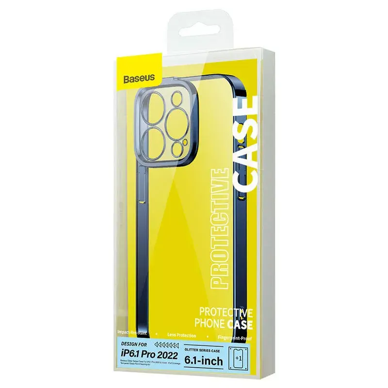 Case Baseus for iPhone 14 Pro — transparent glitter blue Photo 6