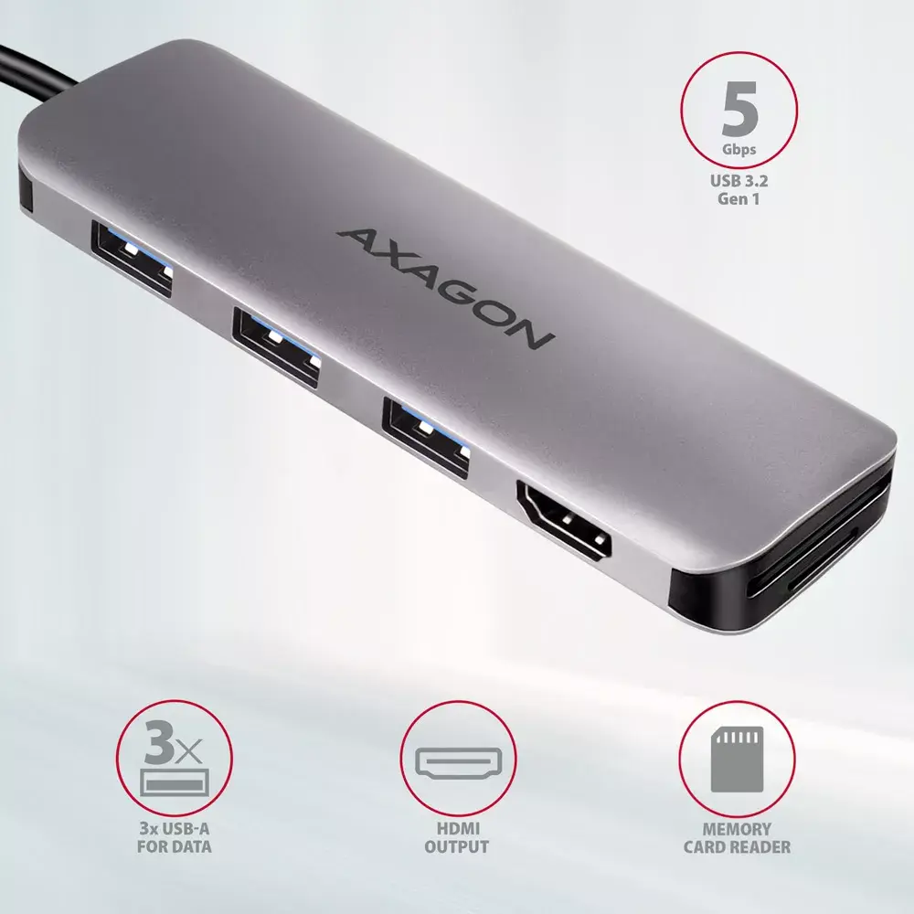 USB хаб Axagon HMC-HCR3A Photo 2