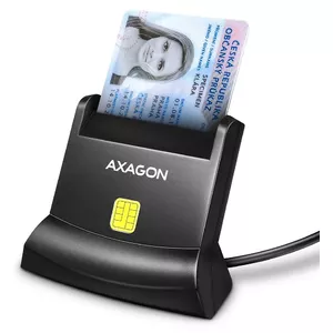 AXAGON CRE-SM4N, USB-A StandReader kontaktkaršu lasītājs Smart card (eObčanka), kabelis 1.3m