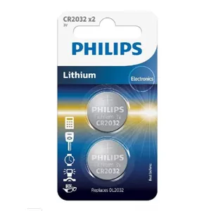 Battery Philips CR2032 Lithium 3.0V coin cell — 3V CR2032