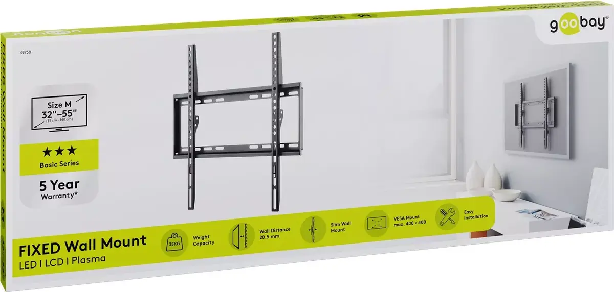 Goobay TV wall mount Basic FIXED (M) Photo 8