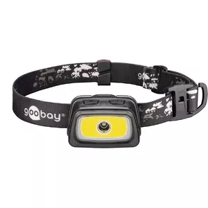 Headband LED Headlamp GOOBAY High Bright 240 — 2× LED 3W, CR2032, IPX4, ABS housing